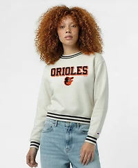 Champion Women's Cream Baltimore Orioles Reverse Weave Sweatshirt