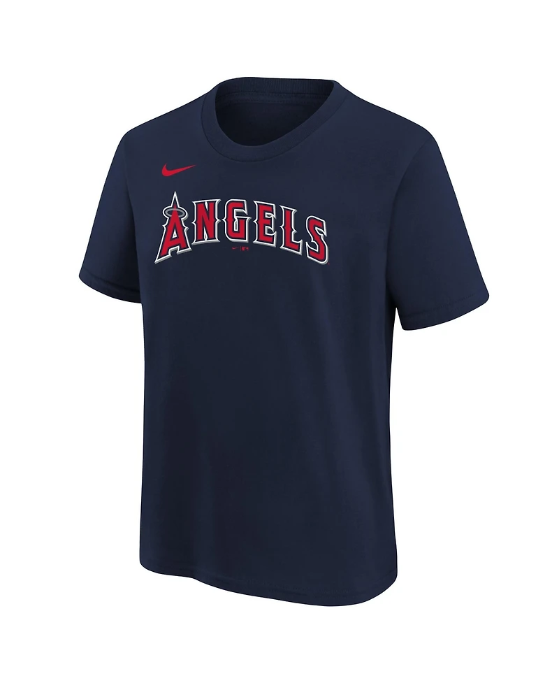 Nike Big Boys and Girls Navy Los Angeles Angels Wordmark T-Shirt