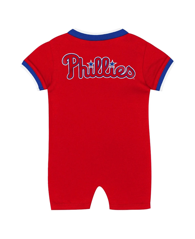 Outerstuff Baby Boys and Girls Red Philadelphia Phillies Pinch Coverall Shorts