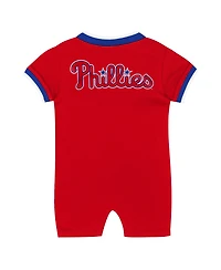 Outerstuff Baby Boys and Girls Red Philadelphia Phillies Pinch Coverall Shorts