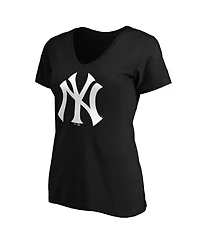 Logo Athletic Women's New York Yankees V-Neck Short-Sleeve T-Shirt