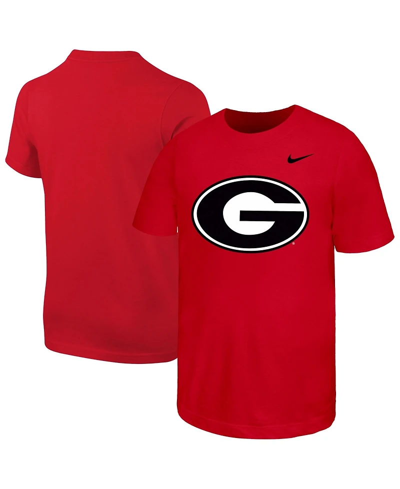 Nike Big Boys and Girls Red Georgia Bulldogs Logo T-Shirt