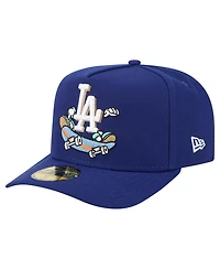 New Era Men's Dark Blue Los Angeles Dodgers Cartoon A-Frame 59FIFTY Fitted Hat