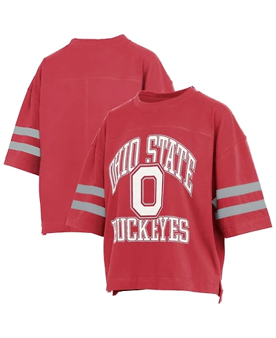 Pressbox Women's Ohio State Buckeyes Wayne Tyler Cropped T-Shirt