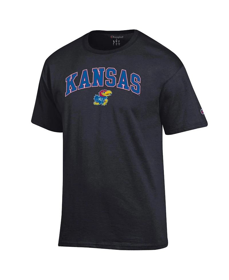 Champion Men's Kansas Jayhawks Arched Logo Screen-Print T-Shirt