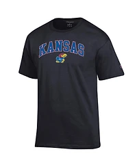 Champion Men's Kansas Jayhawks Arched Logo Screen-Print T-Shirt