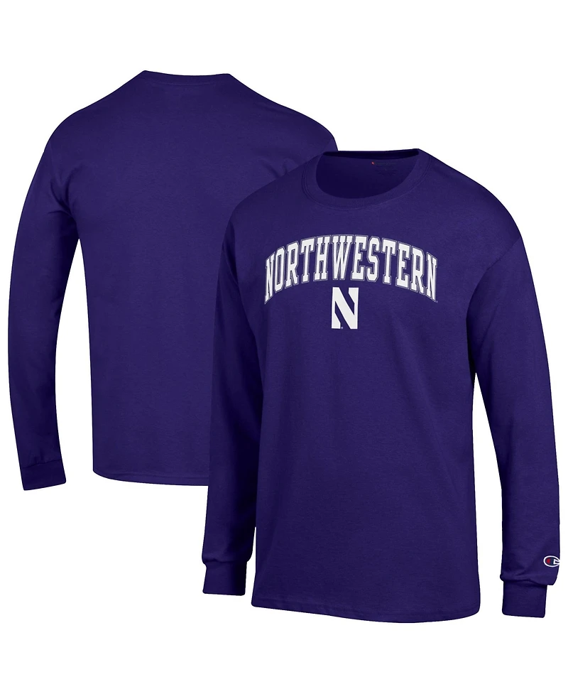 Champion Men's Northwestern Wildcats Long-Sleeve Crewneck T-Shirt