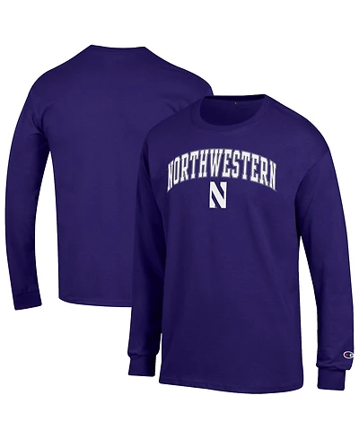 Champion Men's Northwestern Wildcats Long-Sleeve Crewneck T-Shirt