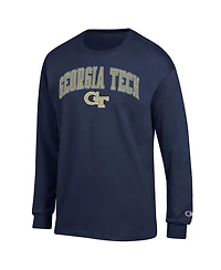 Champion Men's Georgia Tech Yellow Jackets Long-Sleeve Crewneck T-Shirt