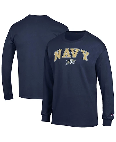 Champion Men's Navy Midshipmen Arch Over Logo Long Sleeve T-Shirt