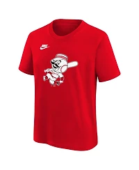 Nike Big Boys and Girls Red Cincinnati Reds Cooperstown Collection Team Logo T-Shirt