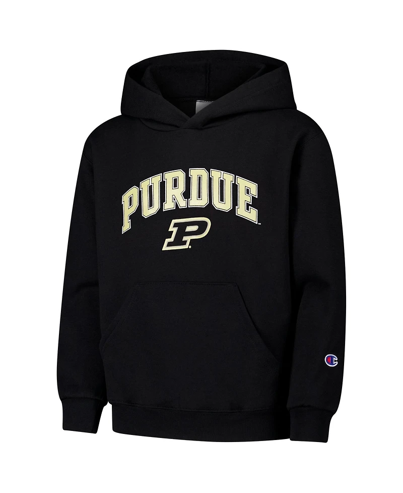 Champion Big Boys and Girls Black Purdue Boilermakers Campus Pullover Hoodie