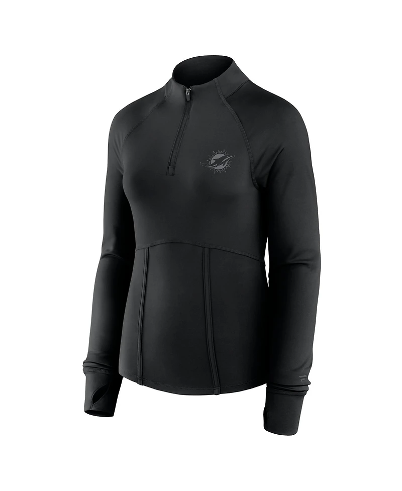 Fanatics Women's Black Miami Dolphins Elements Quarter-Zip Sweatshirt