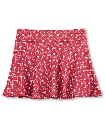 ZooZatz Big Girls Crimson Alabama Tide All-Over Print Bow Team Logo Skort