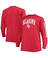 Champion Men's Crimson Oklahoma Sooners Big Tall 2-Hit Long Sleeve T-Shirt