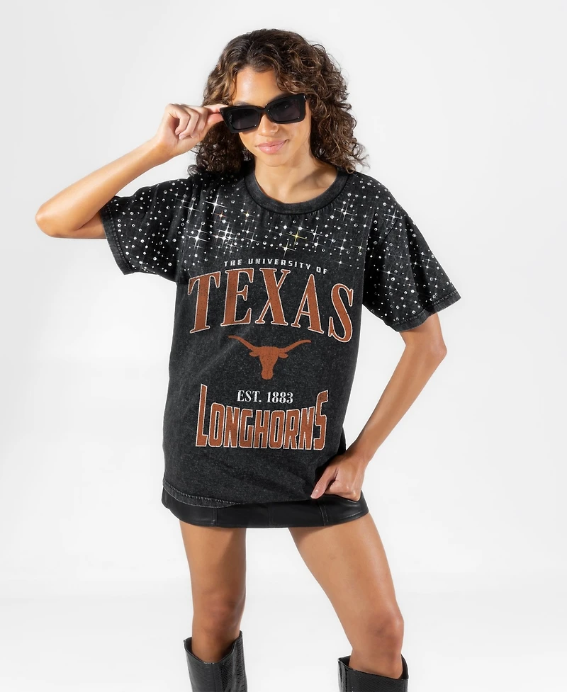 Gameday Couture Women's Texas Longhorns the Zone Washed Micro Rhinestone T-Shirt