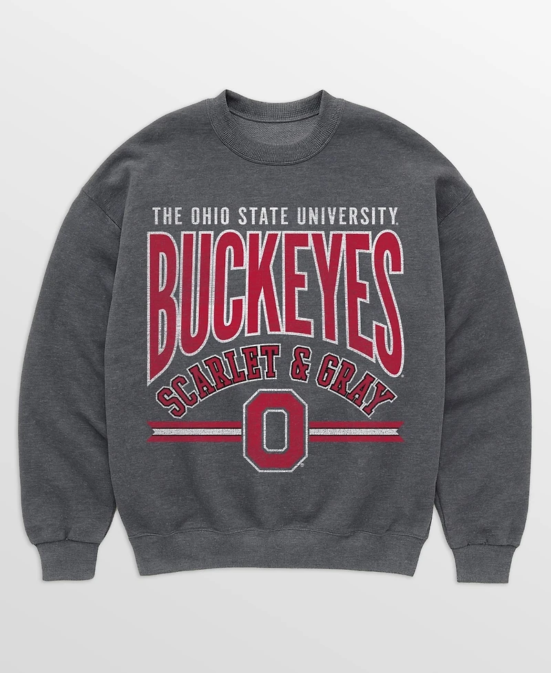 Gameday Couture Women's Ohio State Buckeyes Kickoff Classic Oversized Dropped-Shoulder Graphic Sweatshirt