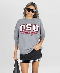 Gameday Couture Women's Ohio State Buckeyes Long-Sleeve Oversized Snow Wash T-Shirt