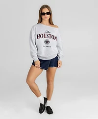 Gameday Couture Women's Offsides Energy Houston Texans Off-Shoulder Sweatshirt