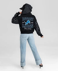 Gameday Couture Women's Detroit Lions Eyes On The Prize Mid-Crop Full-Zip Hoodie