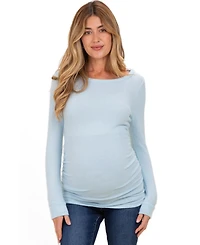 Pinkblush Maternity Heather Grey Soft Knit Ruched Top
