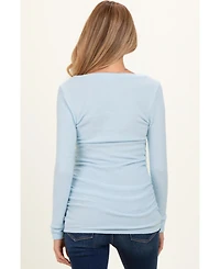 Pinkblush Maternity Heather Grey Soft Knit Ruched Top