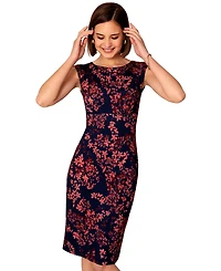 Alie Street London Women's Sculpted Boatneck Floral Shift Dress