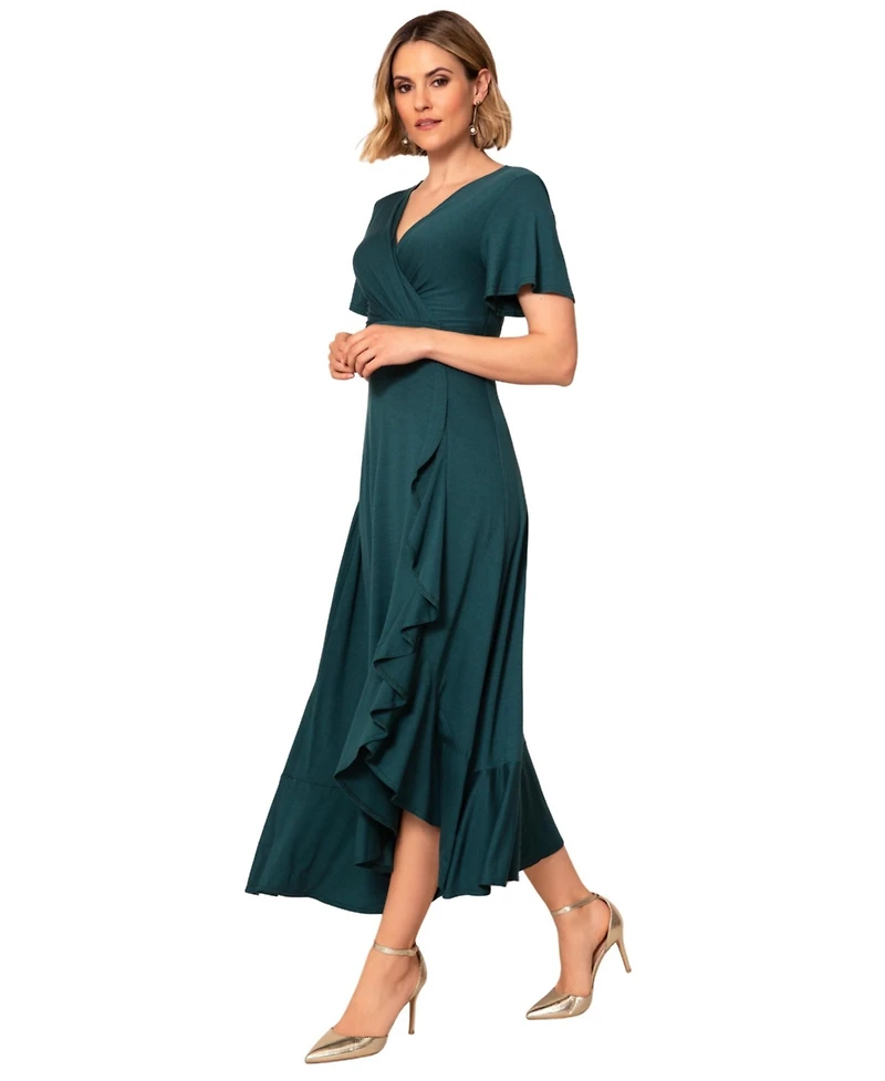 Alie Street London Women's Waterfall Ruffle Wrap Midi Dress