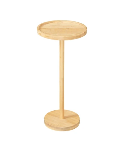 Slickblue Indoor Wicker Round Side Table with Sturdy Frame for Living Room Bedroom and Balcony