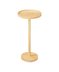 Slickblue Indoor Wicker Round Side Table with Sturdy Frame for Living Room Bedroom and Balcony