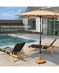 Pellebant 55lbs Round Concrete Market Umbrella Base With Wheels