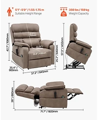 Sugift Dual Motor Power Lift Recliner Chair for Elderly with Heat and Massage 350 Pound Capacity