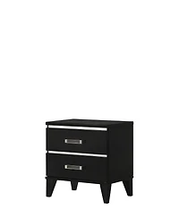 Flynama Nightstand with 2 Drawers and Wooden Tapered Legs