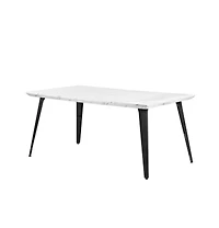HomeRoots 63" Faux Marble and Metal Dining Table