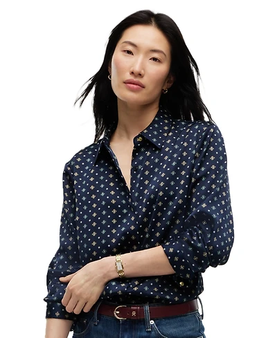 Tommy Hilfiger Women's Fluid Floral-Print Long-Sleeve Blouse
