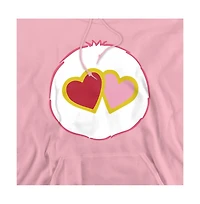Care Bears Men's Love A Lot Belly Graphic Kangaroo-Pocket Pullover Hoodie