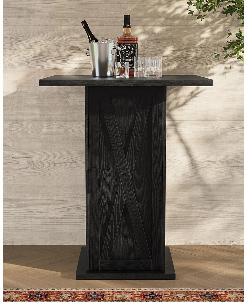 Tribesigns Bar Table, 39.4" H Square High Top Pub Table