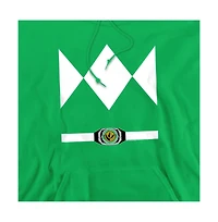 Power Rangers Men's Green Ranger Uniform Long-Sleeve Pullover Hoodie