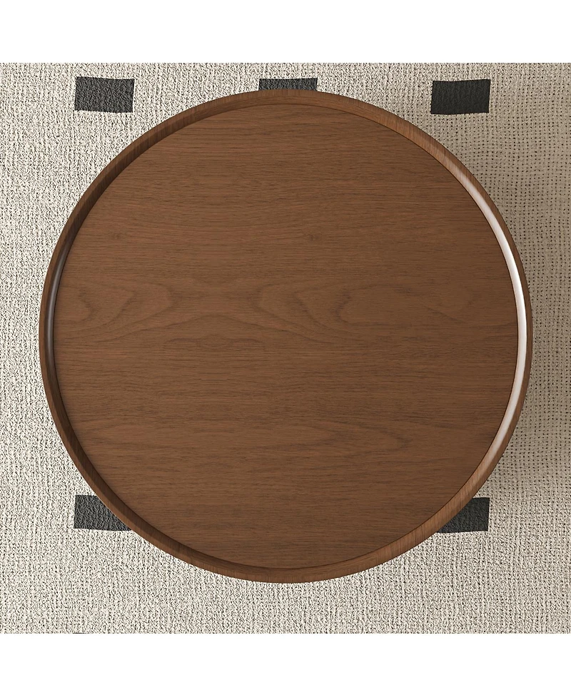 Streamdale Furniture Round Coffee Table with Storage and Feet