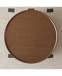 Streamdale Furniture Round Coffee Table with Storage and Feet