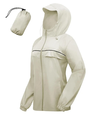 Piscifun Women's Waterproof Packable Lightweight Hooded Rain Jacket