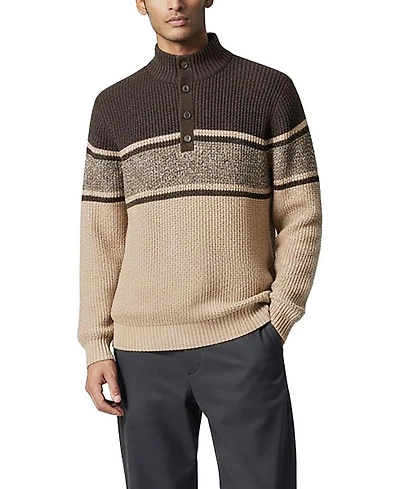 Hope & Henry Men's Organic Mock Neck Waffle Sweater