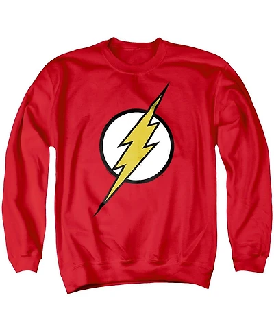 Justice League Men's Flash Logo Graphic Long-Sleeve Crewneck Sweatshirt