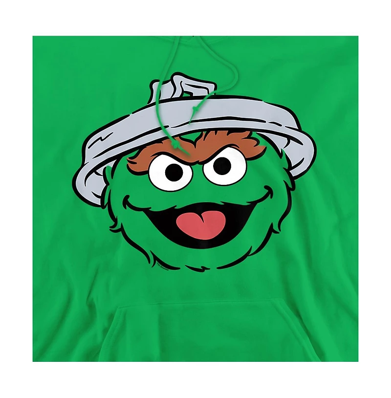 Sesame Street Men's Oscar The Grouch Full Face Pull-Over Hoodie