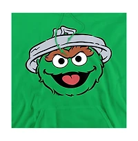 Sesame Street Men's Oscar The Grouch Full Face Pull-Over Hoodie