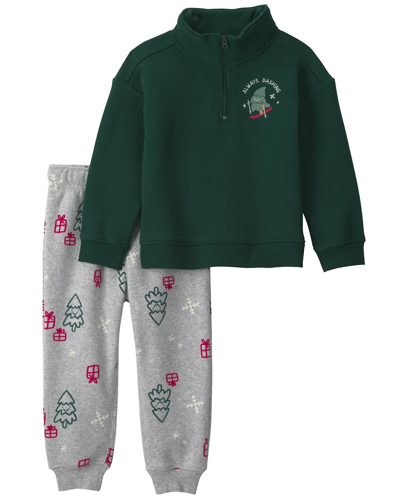 Carter's Baby Boys' Christmas Fleece Top and Pants, 2-Piece Set