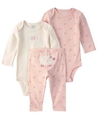 Carter's Baby Girls' Sheep Long-Sleeve Bodysuit and Pants, 3-Piece Set