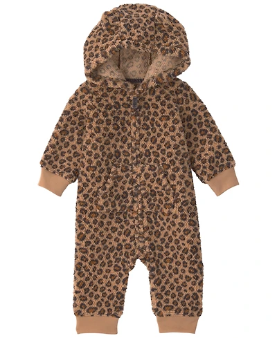 Carter's Baby Girls' Leopard Teddy Fleece Jumpsuit
