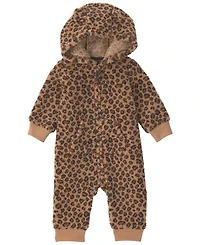 Carter's Baby Girls' Leopard Teddy Fleece Jumpsuit