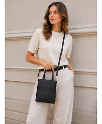 Susu Genuine Leather Small Crossbody Messenger Bag for Women, Mini Top Handle Purse with Adjustable Shoulder Strap and Front Pocket